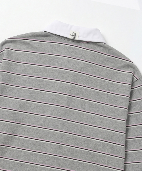 THE GREEN LAB（ザグリーンラボ）の「ピンストライプラグビーTシャツ[メランジグレー]（スウェット・レディース・その他・FREE）」の13枚目の写真