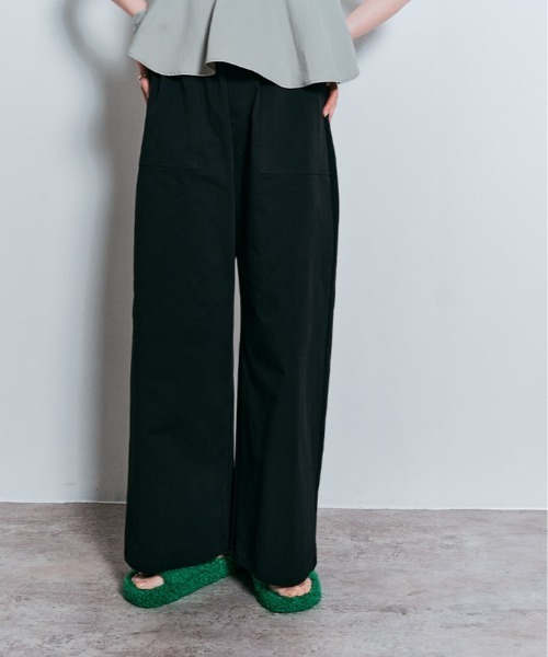 W:Huku(フーク)の「シャーリングベイカーパンツ(その他パンツ・レディース・ブラック/アッシュグレー・L/M)」の1枚目の写真
