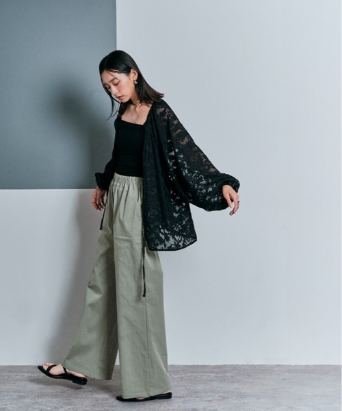 W:Huku(フーク)の「シャーリングベイカーパンツ(その他パンツ・レディース・ブラック/アッシュグレー・L/M)」の4枚目の写真