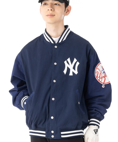 NEW ERA(ニューエラ)の「ニューエラゴルフ バーシティジャケット ストレッチコットン NY(その他アウター・メンズ・ネイビー・XXL/XL/L/M/S)」の1枚目の写真