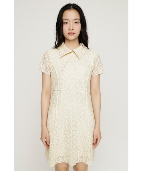 SLY（スライ）の「CUT JQ SHORT OP カットジャガードショートワンピ 夏服 秋服（ワンピース・レディース・アイボリー/ブラウン/ブラック・2/1）」の19枚目の写真