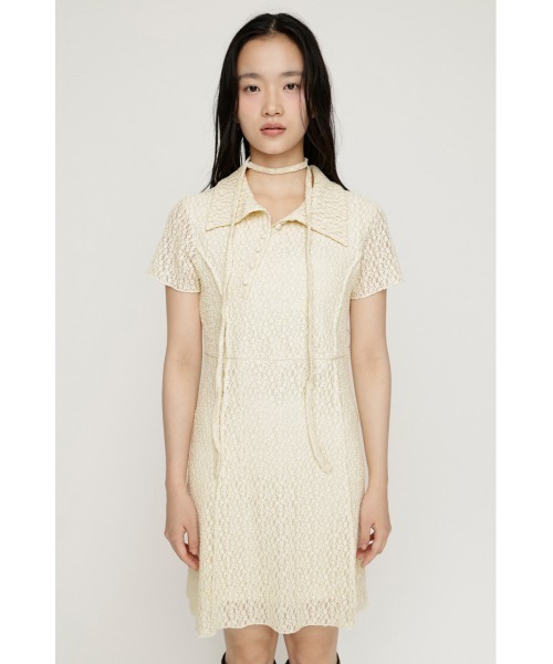 SLY（スライ）の「CUT JQ SHORT OP カットジャガードショートワンピ 夏服 秋服（ワンピース・レディース・アイボリー/ブラウン/ブラック・2/1）」の12枚目の写真