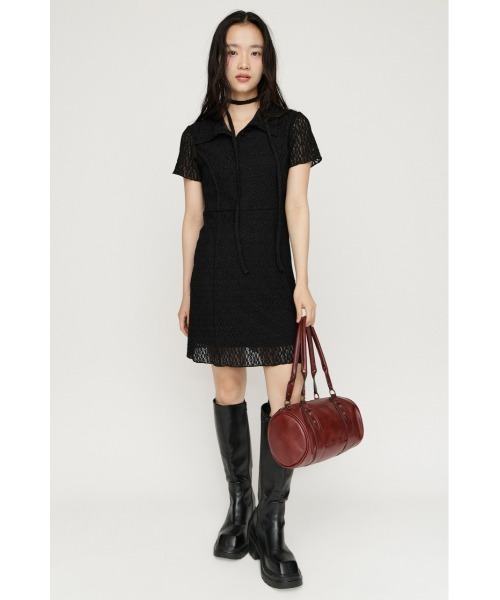 SLY（スライ）の「CUT JQ SHORT OP カットジャガードショートワンピ 夏服 秋服（ワンピース・レディース・アイボリー/ブラウン/ブラック・2/1）」の15枚目の写真