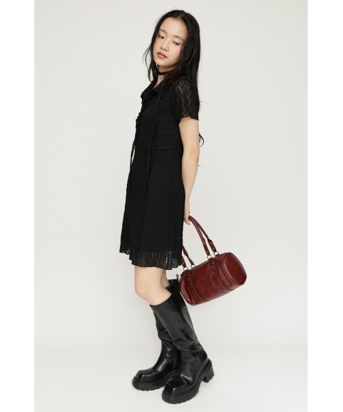 SLY（スライ）の「CUT JQ SHORT OP カットジャガードショートワンピ 夏服 秋服（ワンピース・レディース・アイボリー/ブラウン/ブラック・2/1）」の16枚目の写真