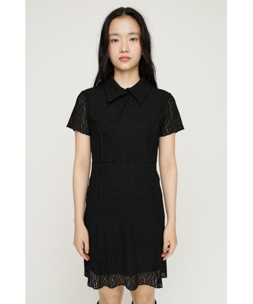 SLY（スライ）の「CUT JQ SHORT OP カットジャガードショートワンピ 夏服 秋服（ワンピース・レディース・アイボリー/ブラウン/ブラック・2/1）」の6枚目の写真