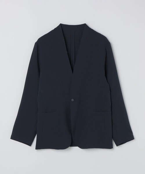 SHIPS Colors（シップス カラーズ）の「SHIPS Colors:〈吸水速乾・洗濯機可能〉2WAY ストレッチ ノーカラー ジャケット◇（ノーカラージャケット・メンズ・ベージュ/ダークブルー・MEDIUM/LARGE/X-LARGE）」の3枚目の写真