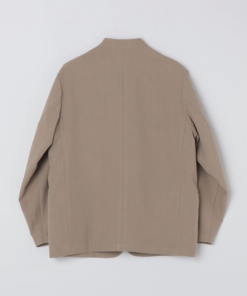 SHIPS Colors（シップス カラーズ）の「SHIPS Colors:〈吸水速乾・洗濯機可能〉2WAY ストレッチ ノーカラー ジャケット◇（ノーカラージャケット・メンズ・ベージュ/ダークブルー・MEDIUM/LARGE/X-LARGE）」の5枚目の写真