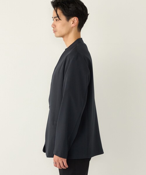 SHIPS Colors（シップス カラーズ）の「SHIPS Colors:〈吸水速乾・洗濯機可能〉2WAY ストレッチ ノーカラー ジャケット◇（ノーカラージャケット・メンズ・ベージュ/ダークブルー・MEDIUM/LARGE/X-LARGE）」の14枚目の写真