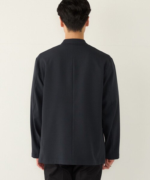 SHIPS Colors（シップス カラーズ）の「SHIPS Colors:〈吸水速乾・洗濯機可能〉2WAY ストレッチ ノーカラー ジャケット◇（ノーカラージャケット・メンズ・ベージュ/ダークブルー・MEDIUM/LARGE/X-LARGE）」の15枚目の写真
