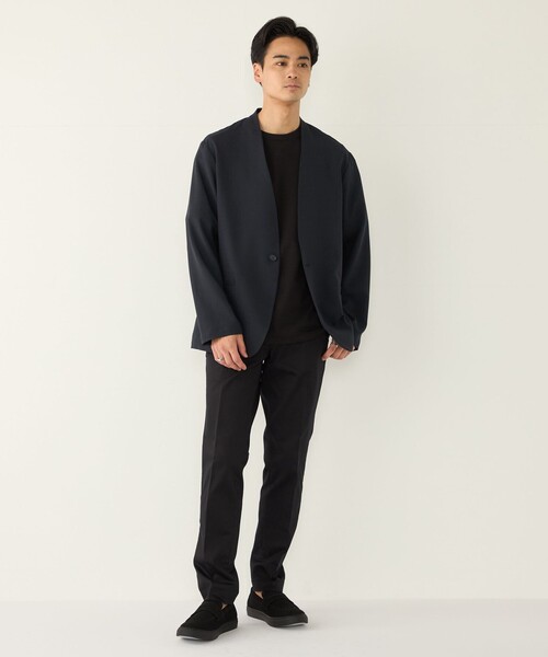 SHIPS Colors（シップス カラーズ）の「SHIPS Colors:〈吸水速乾・洗濯機可能〉2WAY ストレッチ ノーカラー ジャケット◇（ノーカラージャケット・メンズ・ベージュ/ダークブルー・MEDIUM/LARGE/X-LARGE）」の21枚目の写真