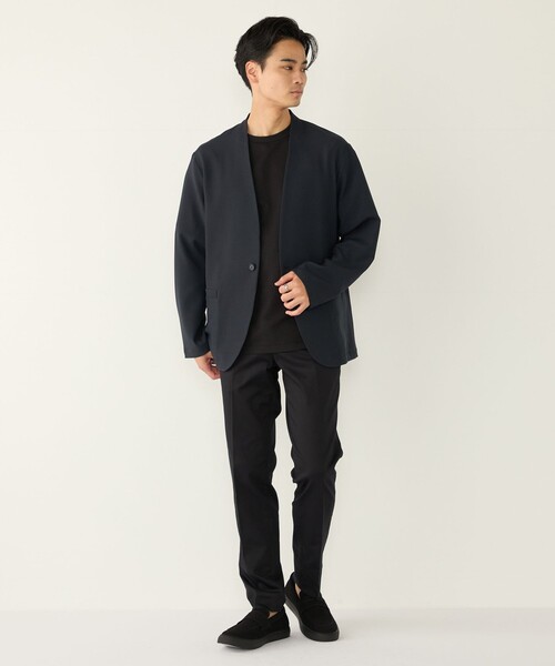 SHIPS Colors（シップス カラーズ）の「SHIPS Colors:〈吸水速乾・洗濯機可能〉2WAY ストレッチ ノーカラー ジャケット◇（ノーカラージャケット・メンズ・ベージュ/ダークブルー・MEDIUM/LARGE/X-LARGE）」の22枚目の写真