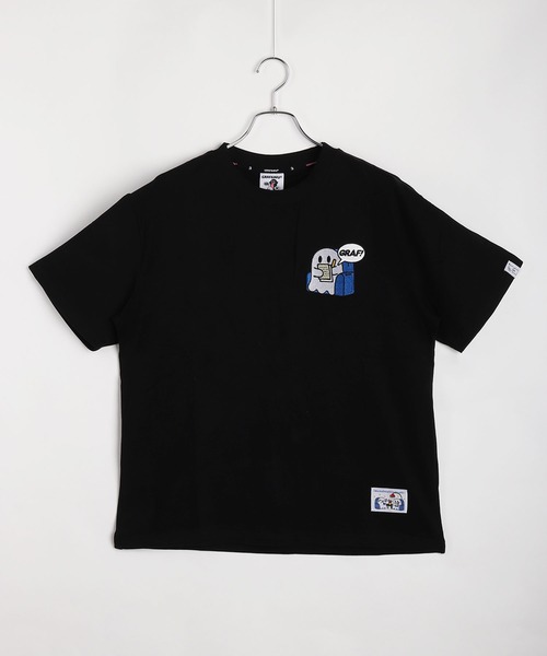 GRAF&WU（グラフアンドユー）の「GRAF&WU グラフアンドウー 12ベロ ゴーストキャラクター 刺繍 オーバーサイズ 半袖Tシャツ 海洋生物 メンタルヘルス（Tシャツ/カットソー・メンズ・ホワイト/ブラック/サックスブルー/オートミール/ブラック系その他・M/L/XL）」の11枚目の写真