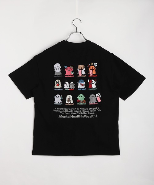 GRAF&WU（グラフアンドユー）の「GRAF&WU グラフアンドウー 12ベロ ゴーストキャラクター 刺繍 オーバーサイズ 半袖Tシャツ 海洋生物 メンタルヘルス（Tシャツ/カットソー・メンズ・ホワイト/ブラック/サックスブルー/オートミール/ブラック系その他・M/L/XL）」の12枚目の写真
