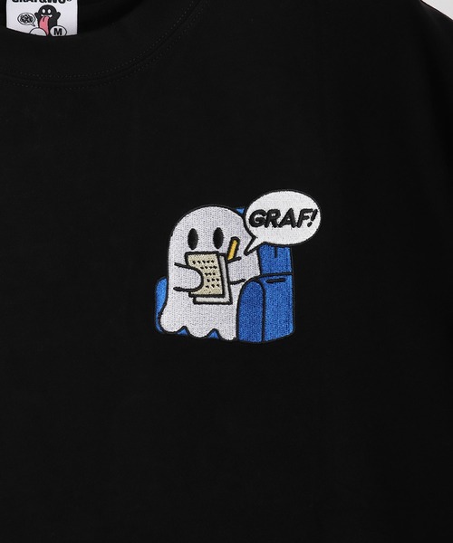 GRAF&WU（グラフアンドユー）の「GRAF&WU グラフアンドウー 12ベロ ゴーストキャラクター 刺繍 オーバーサイズ 半袖Tシャツ 海洋生物 メンタルヘルス（Tシャツ/カットソー・メンズ・ホワイト/ブラック/サックスブルー/オートミール/ブラック系その他・M/L/XL）」の14枚目の写真