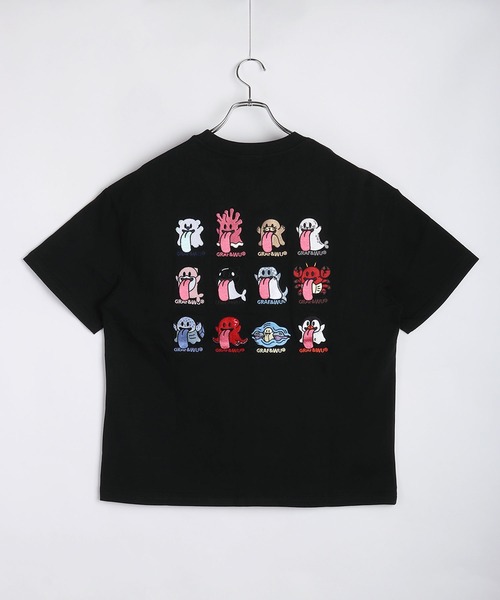 GRAF&WU（グラフアンドユー）の「GRAF&WU グラフアンドウー 12ベロ ゴーストキャラクター 刺繍 オーバーサイズ 半袖Tシャツ 海洋生物 メンタルヘルス（Tシャツ/カットソー・メンズ・ホワイト/ブラック/サックスブルー/オートミール/ブラック系その他・M/L/XL）」の17枚目の写真