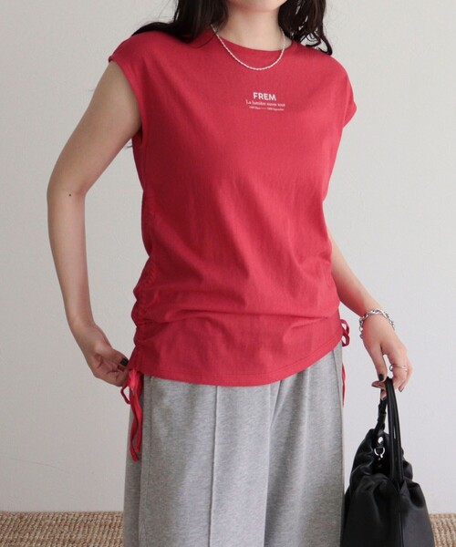 fredy emue(フレディエミュ)の「シャーリングノースリーブカットソー(Tシャツ/カットソー・レディース・レッド/オフホワイト/イエロー/グレー・38)」の19枚目の写真
