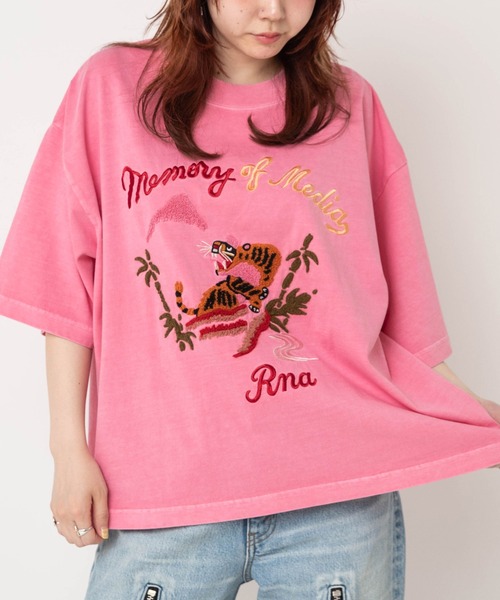 RNA(アールエヌエー)の「M2742 タイガーピグメントT(Tシャツ/カットソー・レディース・スミクロ/ピンク/パープル・MEDIUM)」の3枚目の写真