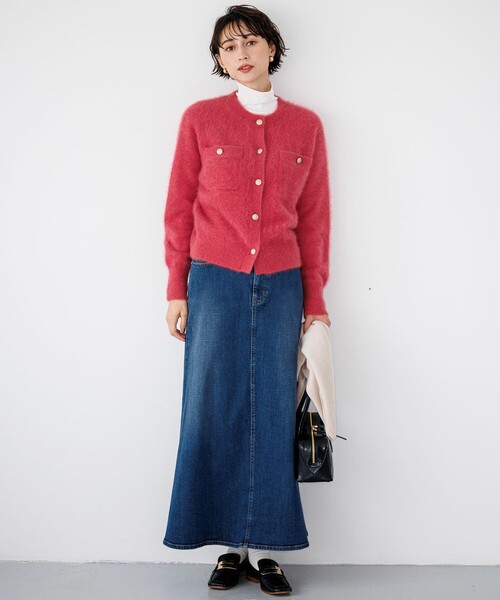 23区 S(ニジュウサンクチイサイサイズ)の「ストレッチ デニムフレアスカート(デニムスカート・レディース・ダルブルー系/ターコイズブルー系・30/32/34)」の6枚目の写真