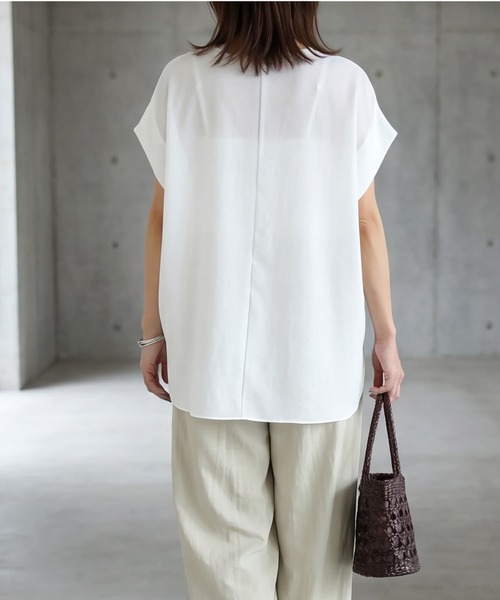 STYLE DELI(スタイルデリ)の「【selection】極みのサラサラ涼しいブラウス(Tシャツ/カットソー・レディース・ブラック/ミント/ホワイト・FREE)」の7枚目の写真