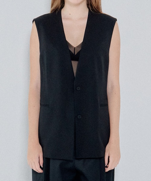 LE CIEL BLEU（ルシェルブルー）の「レースアップディテールベスト / Lace-Up Detail Vest（テーラードジャケット・レディース・ブラック・36）」の8枚目の写真