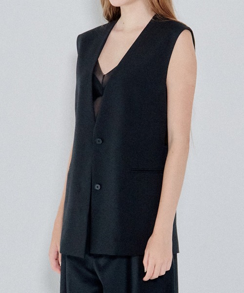 LE CIEL BLEU（ルシェルブルー）の「レースアップディテールベスト / Lace-Up Detail Vest（テーラードジャケット・レディース・ブラック・36）」の6枚目の写真