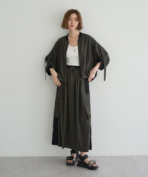 Editt by YECCA VECCA(エディットバイイェッカヴェッカ)の「【適ON】COOLカーゴロングスカート【セットアップ対応】(スカート・レディース・ブラック/チャコールグレー/カーキ・FREE)」の22枚目の写真