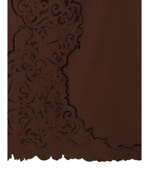 Ameri(アメリ)の「CUTWORK EMBROIDERY RIBBON SKIRT(スカート・レディース・ブラウン/アイボリー・SMALL/MEDIUM)」の4枚目の写真