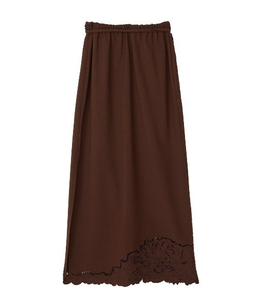 Ameri(アメリ)の「CUTWORK EMBROIDERY RIBBON SKIRT(スカート・レディース・ブラウン/アイボリー・SMALL/MEDIUM)」の6枚目の写真