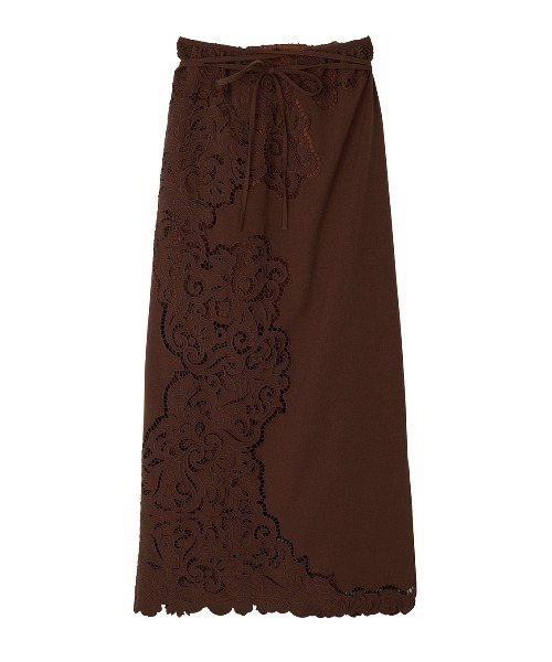 Ameri(アメリ)の「CUTWORK EMBROIDERY RIBBON SKIRT(スカート・レディース・ブラウン/アイボリー・SMALL/MEDIUM)」の22枚目の写真