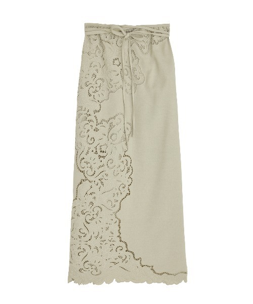 Ameri(アメリ)の「CUTWORK EMBROIDERY RIBBON SKIRT(スカート・レディース・ブラウン/アイボリー・SMALL/MEDIUM)」の21枚目の写真