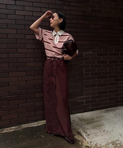 Ameri(アメリ)の「CUTWORK EMBROIDERY RIBBON SKIRT(スカート・レディース・ブラウン/アイボリー・SMALL/MEDIUM)」の11枚目の写真