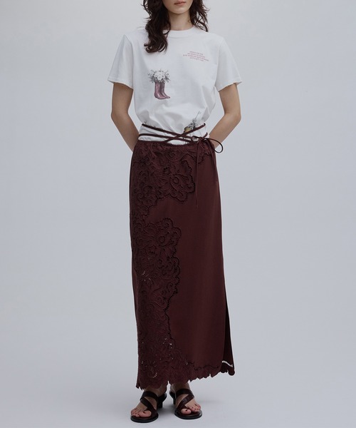 Ameri(アメリ)の「CUTWORK EMBROIDERY RIBBON SKIRT(スカート・レディース・ブラウン/アイボリー・SMALL/MEDIUM)」の18枚目の写真