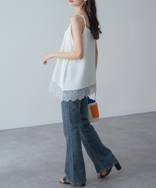 refinedworks(リファインドワークス)の「【refinedworks】ヒンヤリ快適な 接触冷感 裾レース キャミ(キャミソール・レディース・ホワイト/ブラウン/ブラック・FREE)」の7枚目の写真