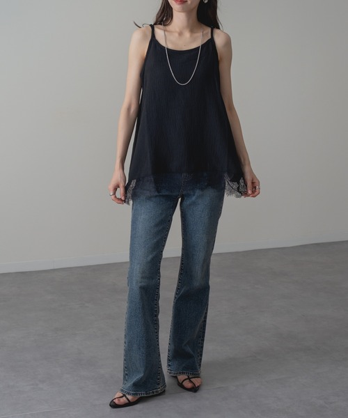 refinedworks(リファインドワークス)の「【refinedworks】ヒンヤリ快適な 接触冷感 裾レース キャミ(キャミソール・レディース・ホワイト/ブラウン/ブラック・FREE)」の13枚目の写真