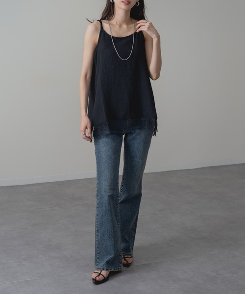 refinedworks(リファインドワークス)の「【refinedworks】ヒンヤリ快適な 接触冷感 裾レース キャミ(キャミソール・レディース・ホワイト/ブラウン/ブラック・FREE)」の14枚目の写真