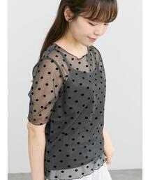 Samansa Mos2 | ◆フロッキードットプルオーバー&キャミ(Tシャツ/カットソー)