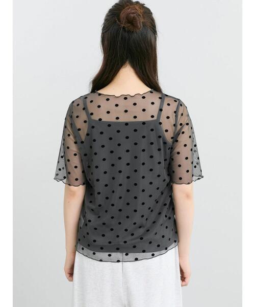 Samansa Mos2(サマンサ モスモス)の「◆フロッキードットプルオーバー&キャミ(Tシャツ/カットソー・レディース・ブラック/チャコールグレー/アイボリー・F)」の19枚目の写真