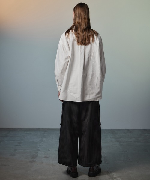 MAISON SPECIAL(メゾンスペシャル)の「Frill Oxford Overshirt/フリルオックスオーバーシャツ(シャツ/ブラウス・レディース・ブルー/ピンク/ホワイト・FREE)」の11枚目の写真