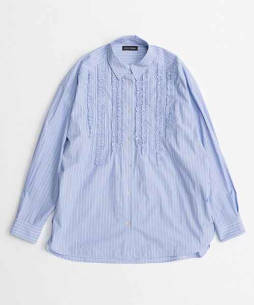 MAISON SPECIAL(メゾンスペシャル)の「Frill Oxford Overshirt/フリルオックスオーバーシャツ(シャツ/ブラウス・レディース・ブルー/ピンク/ホワイト・FREE)」の21枚目の写真