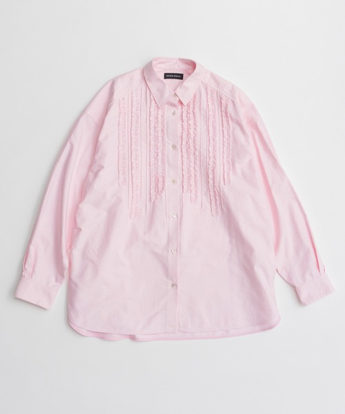 MAISON SPECIAL(メゾンスペシャル)の「Frill Oxford Overshirt/フリルオックスオーバーシャツ(シャツ/ブラウス・レディース・ブルー/ピンク/ホワイト・FREE)」の22枚目の写真