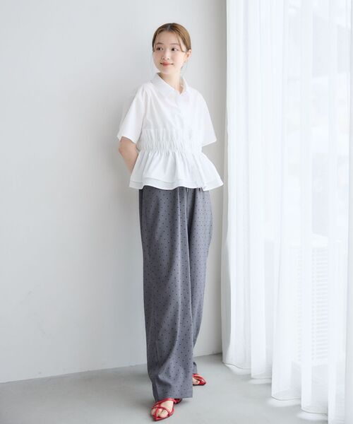 RETRO GIRL(レトロガール)の「フリルレイヤード半袖シャツ(シャツ/ブラウス・レディース・オフホワイト/ブルー系その他/イエロー系その他・FREE)」の15枚目の写真