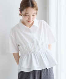 RETRO GIRL（レトロガール）の「フリルレイヤード半袖シャツ（シャツ/ブラウス）」