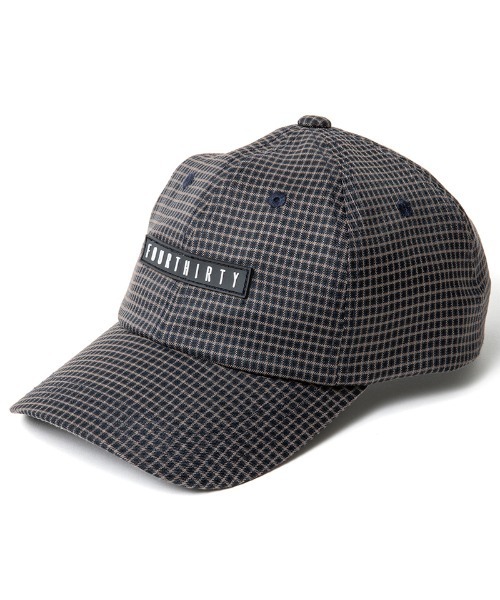 430(フォーサーティ)の「mko13789-PIN CHECK CAP キャップ(26-167)(キャップ・メンズ・ネイビー/ブラウン・FREE)」の2枚目の写真