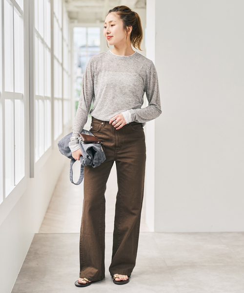 Spick & Span(スピックアンドスパン)の「《別注 / 追加》SOMETHING / サムシング for SS VINTAGE SLIMWIDE*(デニムパンツ・レディース・ブラウン/ネイビー・X-SMALL/LARGE/MEDIUM/SMALL)」の20枚目の写真
