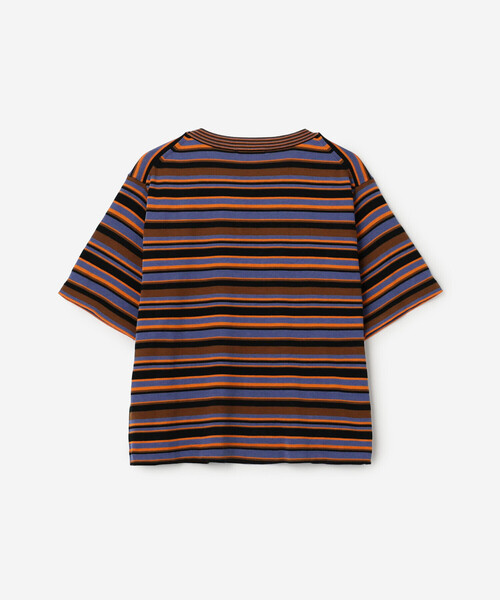 RYE TENDER(ライテンダー)の「RYE TENDER |〈別注〉マルチボーダー 半袖クルーネックニット WOMEN(Tシャツ/カットソー・レディース・ブラウン系その他2/カーキ系1/ブラウン系その他・0)」の5枚目の写真