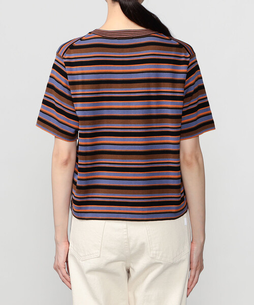 RYE TENDER(ライテンダー)の「RYE TENDER |〈別注〉マルチボーダー 半袖クルーネックニット WOMEN(Tシャツ/カットソー・レディース・ブラウン系その他2/カーキ系1/ブラウン系その他・0)」の11枚目の写真