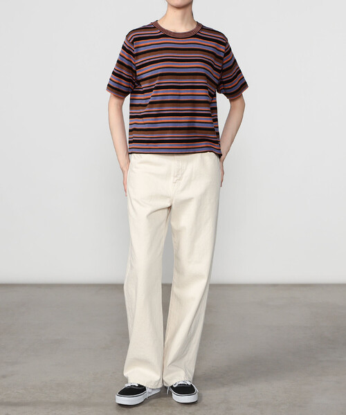 RYE TENDER(ライテンダー)の「RYE TENDER |〈別注〉マルチボーダー 半袖クルーネックニット WOMEN(Tシャツ/カットソー・レディース・ブラウン系その他2/カーキ系1/ブラウン系その他・0)」の12枚目の写真
