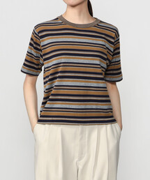RYE TENDER（ライテンダー）の「RYE TENDER |〈別注〉マルチボーダー 半袖クルーネックニット WOMEN（Tシャツ/カットソー）」