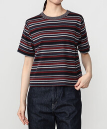 RYE TENDER（ライテンダー）の「RYE TENDER |〈別注〉マルチボーダー 半袖クルーネックニット WOMEN（Tシャツ/カットソー）」