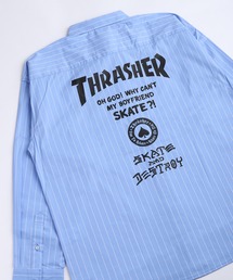 THRASHER | THRASHER スラッシャー ストライプ バックプリント オーバーサイズ 長袖シャツ(シャツ/ブラウス)